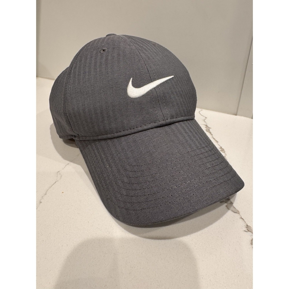 NIKE Legacy91 Dri-FIT Adjustable Hat Gray Swoosh‎ Golf Performance Cap OSFA